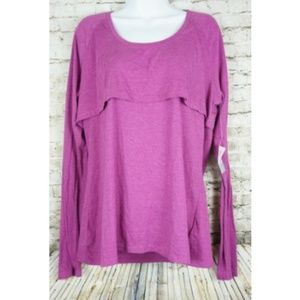 Athleta Long Sleeve Knit Shirt Shell Cut Out